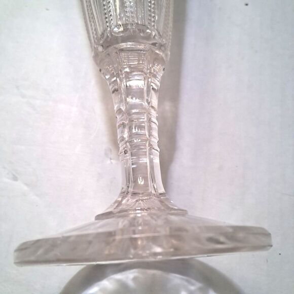 Clear Cut Glass Trumpet Footed Bud Vase 8.5" - Picture 9 of 13